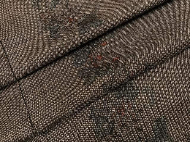 平和屋着物●本場大島紬 カタス9マルキ 枝花文 正絹 逸品 未使用 AABI6225ph