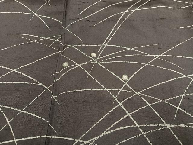 平和屋着物●訪問着 紬地 駒刺繍 ろうけつ染め 露芝文 正絹 逸品 AABI6227ph