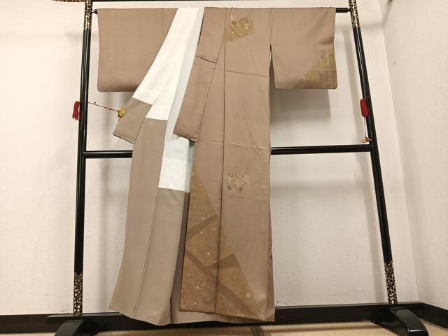 平和屋着物●訪問着 竹屋町刺繍 更紗飛鳥文 金彩 正絹 逸品 AABI6228ph