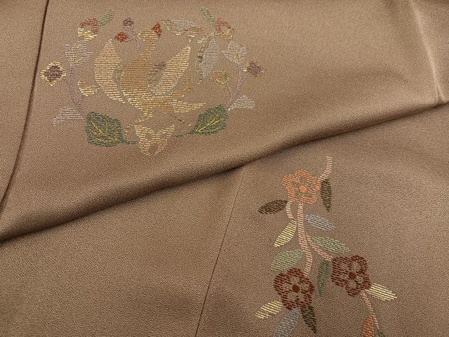平和屋着物●訪問着 竹屋町刺繍 更紗飛鳥文 金彩 正絹 逸品 AABI6228ph