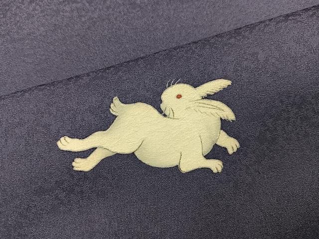 平和屋着物●訪問着 手描き 兎 金彩 正絹 逸品 AABI6231ph