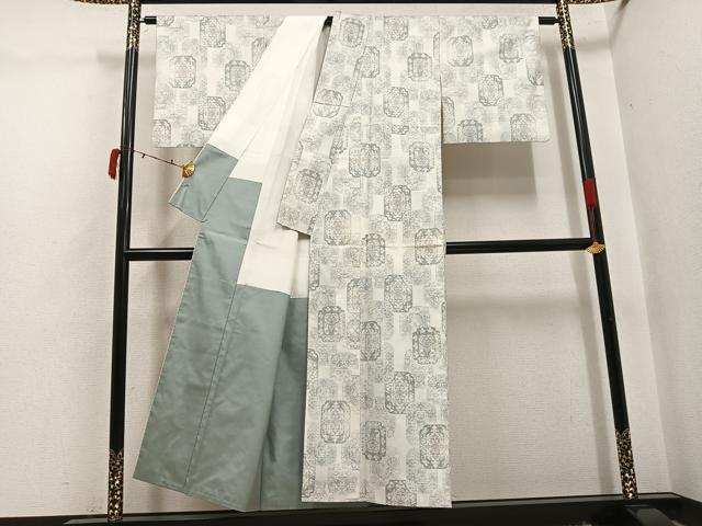 平和屋着物●本場大島紬 カタス7マルキ 色紙花文 正絹 逸品 AABI6235ph