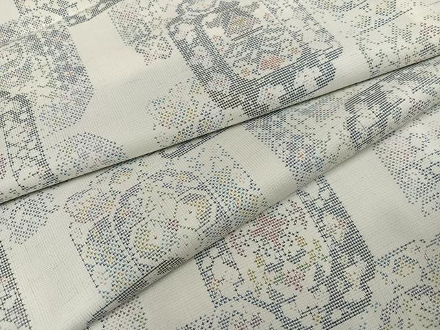平和屋着物●本場大島紬 カタス7マルキ 色紙花文 正絹 逸品 AABI6235ph