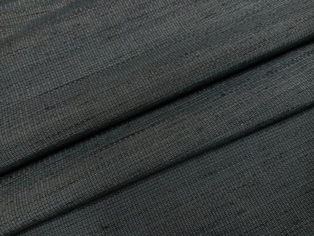 平和屋着物●男性 紬 色無地 錆鉄御納戸色 正絹 逸品 AABI6240ph