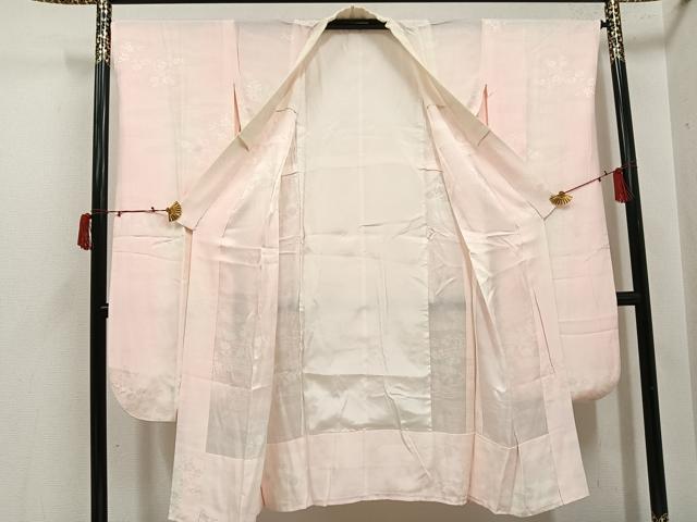 平和屋着物●振袖用長襦袢 無双仕立て 草花地紋 暈し染め 正絹 逸品 AABI6242ph