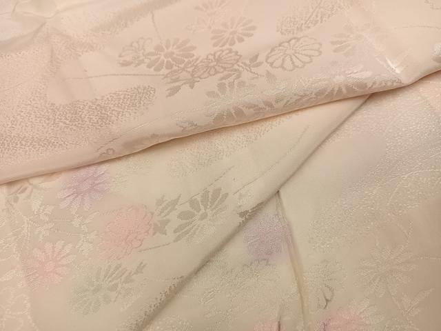 平和屋着物●振袖用長襦袢 無双仕立て 草花地紋 暈し染め 正絹 逸品 AABI6242ph