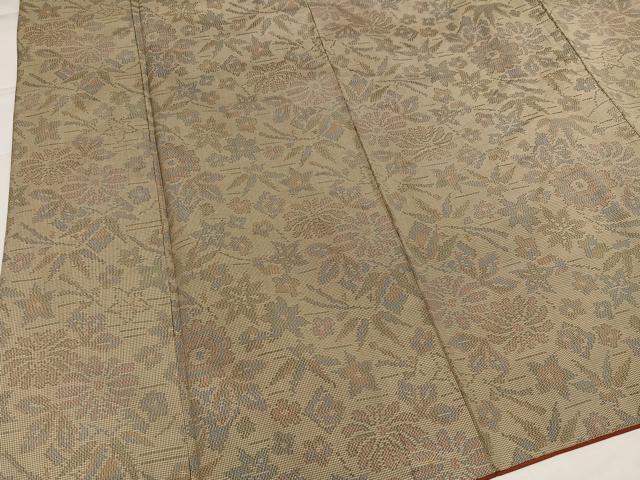 平和屋着物●本場大島紬 一元7マルキ 草花文 正絹 逸品 AABI6243ph