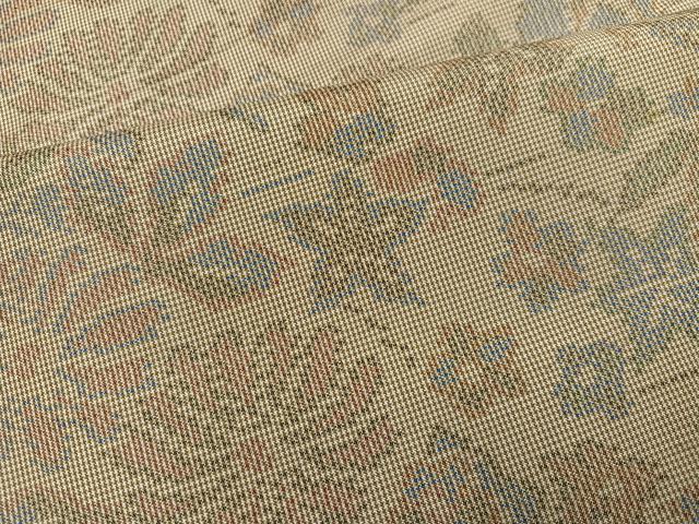 平和屋着物●本場大島紬 一元7マルキ 草花文 正絹 逸品 AABI6243ph