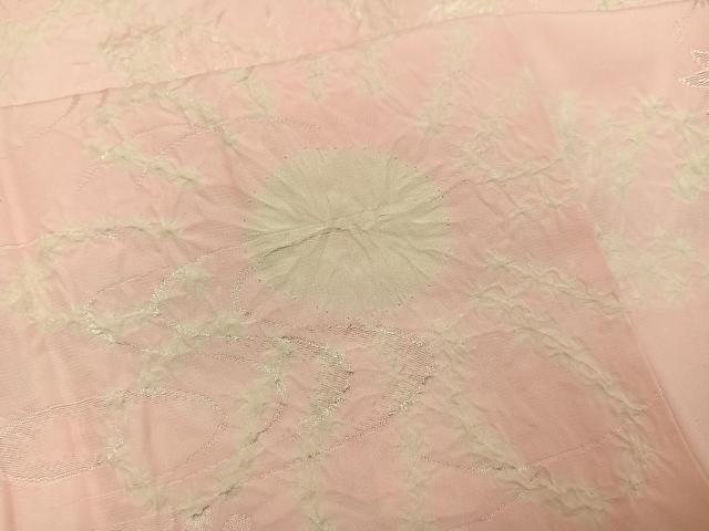 平和屋着物●振袖用長襦袢 袷 絞り 片輪車花文 暈し染め 正絹 逸品 AABI6245ph