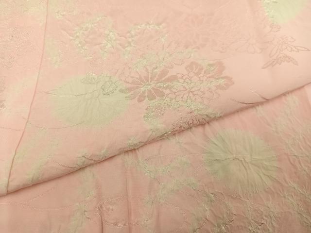 平和屋着物●振袖用長襦袢 袷 絞り 片輪車花文 暈し染め 正絹 逸品 AABI6245ph