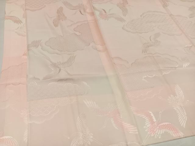 平和屋着物●振袖用長襦袢 無双仕立て 群れ鶴雲地紋 暈し染め 正絹 逸品 AABI6247ph
