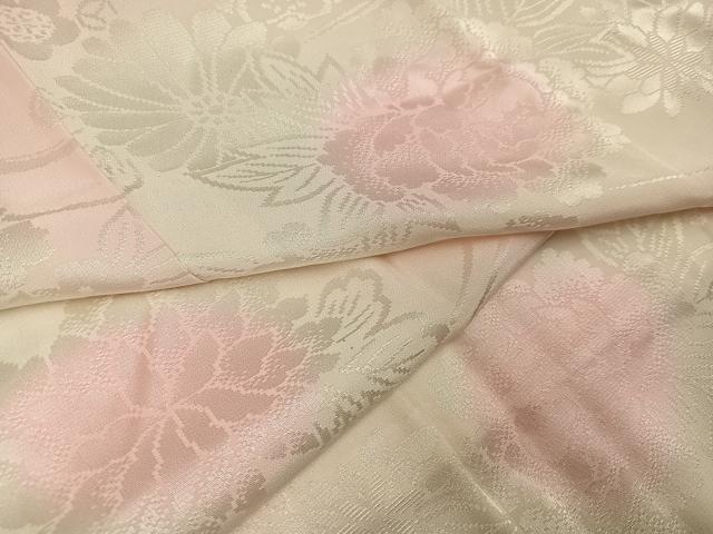 平和屋着物●振袖用長襦袢 袷 草花地紋 暈し染め 正絹 逸品 AABI6251ph