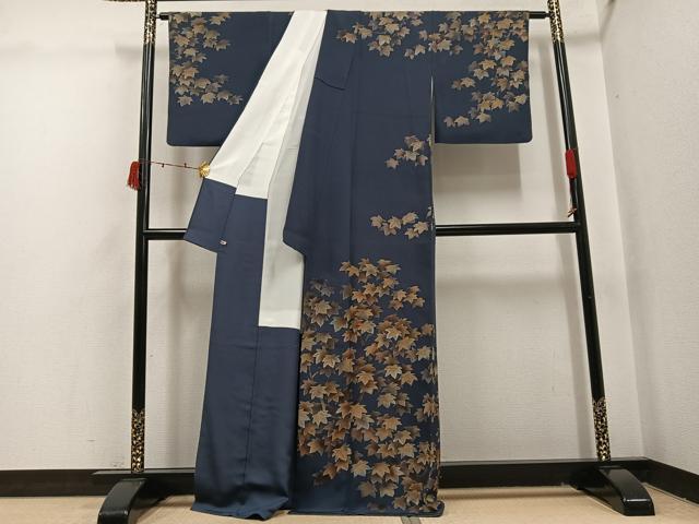 平和屋着物●訪問着 ろうけつ染 楓文 さが美扱い 正絹 逸品 AABI6255ph