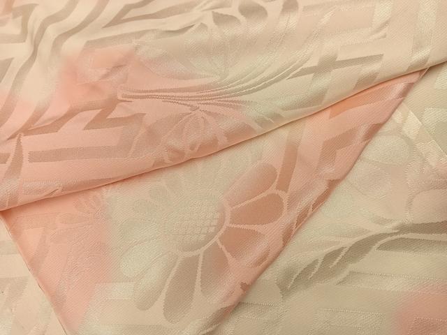 平和屋着物●振袖用長襦袢 紗綾形草花地紋 暈し染め 正絹 逸品 AABI6259ph