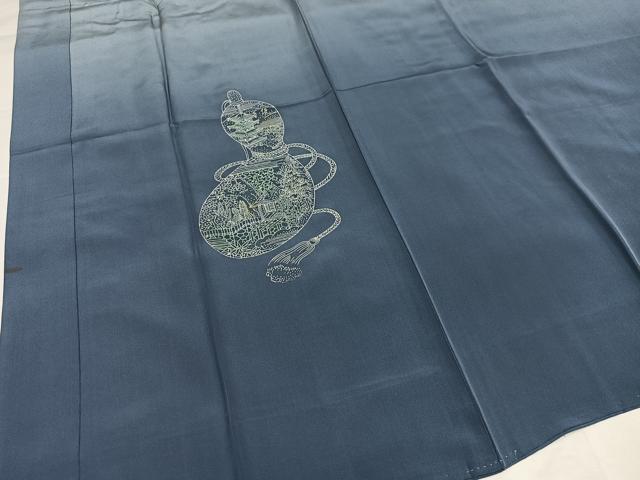 平和屋着物●男性 長襦袢 袷 鯉 暈し染め 正絹 逸品 AABI6260ph