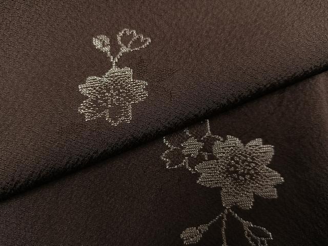 平和屋着物●上質な小紋 舞桜文 銀糸 正絹 逸品 未使用 AABI6288ph
