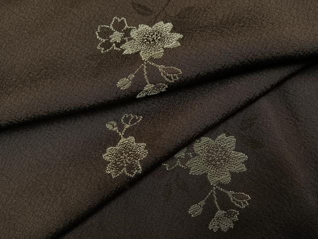 平和屋着物●上質な小紋 舞桜文 銀糸 正絹 逸品 未使用 AABI6288ph
