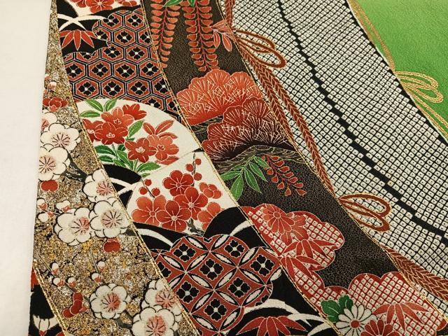 平和屋着物●豪華振袖 几帳花唐草文 暈し染め 金銀彩 正絹 逸品 AABI6291ph