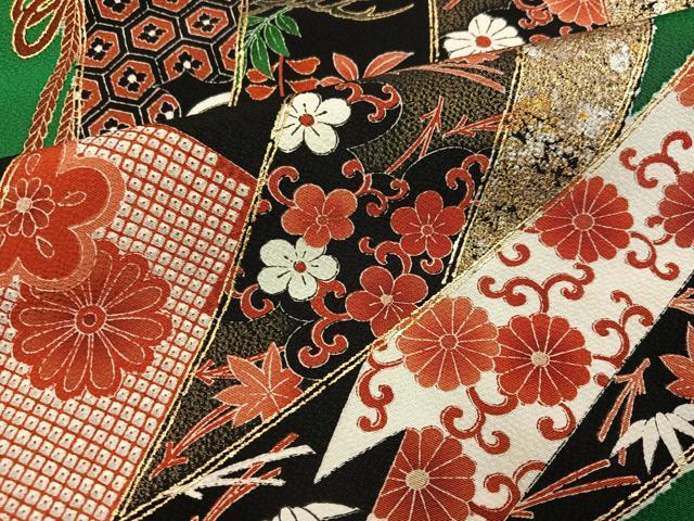 平和屋着物●豪華振袖 几帳花唐草文 暈し染め 金銀彩 正絹 逸品 AABI6291ph
