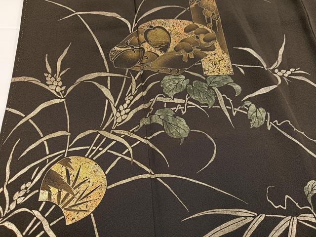 平和屋着物●訪問着 作家物 竹屋町刺繍 草花文 金彩 正絹 逸品 AABI6299ph