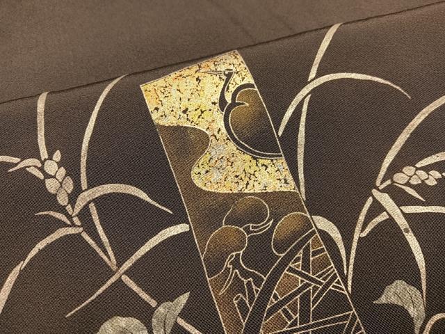 平和屋着物●訪問着 作家物 竹屋町刺繍 草花文 金彩 正絹 逸品 AABI6299ph