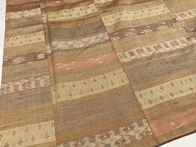 平和屋着物●上質な紬 横段文 正絹 逸品 AABI6302ph