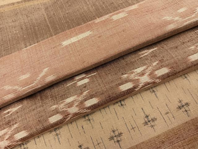 平和屋着物●上質な紬 横段文 正絹 逸品 AABI6302ph