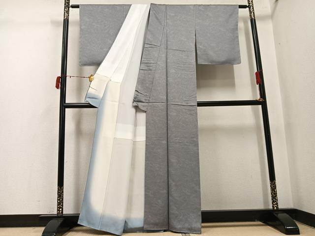 平和屋着物●上質な小紋 墨流し文様 高島屋扱い 正絹 逸品 未使用 AABI6309ph