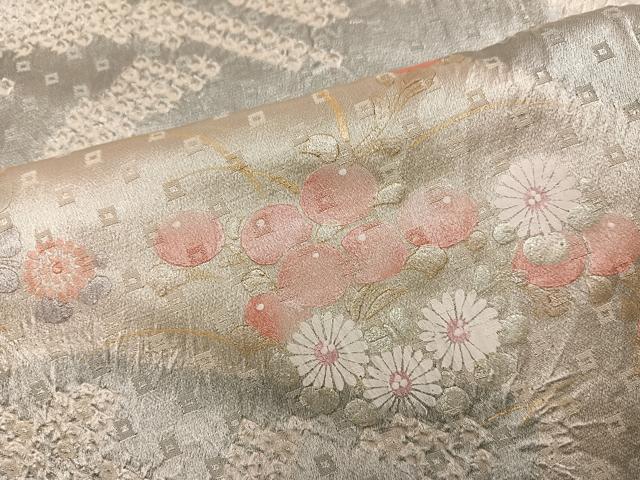 平和屋着物●訪問着 絞り 草花文 金彩 正絹 逸品 AABI6312ph