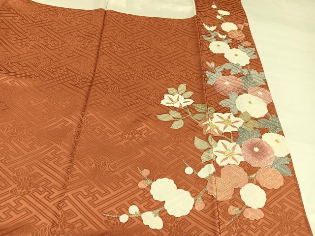 平和屋着物●豪華振袖 駒刺繍 枝花文 金彩 正絹 逸品 AABI6313ph