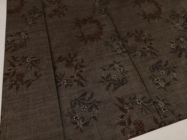 平和屋着物●本場大島紬 カタス9マルキ 草花文 正絹 逸品 AABI6316ph