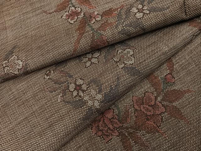 平和屋着物●本場大島紬 カタス9マルキ 草花文 正絹 逸品 AABI6316ph