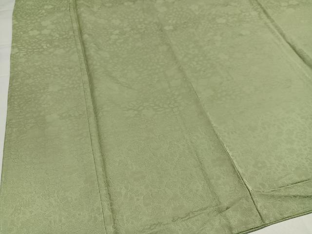 平和屋着物●上質な色無地 辻が花地紋 枯草色 さが美扱い 正絹 逸品 未使用 AABI6317ph
