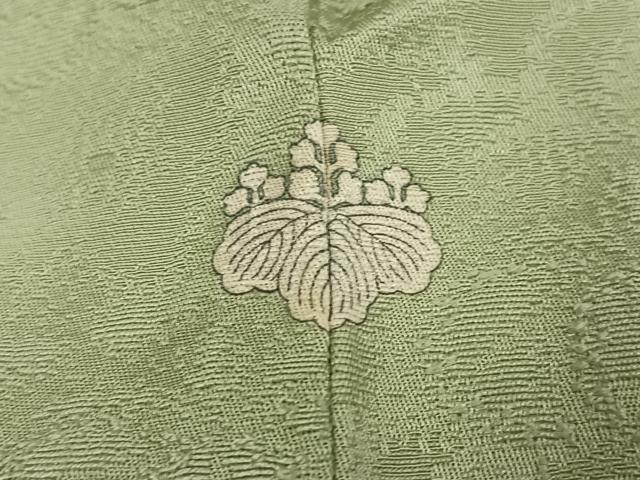 平和屋着物●上質な色無地 辻が花地紋 枯草色 さが美扱い 正絹 逸品 未使用 AABI6317ph