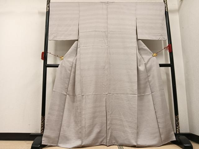 平和屋着物●ロートン織 道屯織 紬 練色 正絹 逸品 AABI6319ph