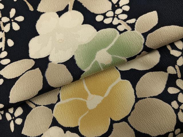 平和屋着物●上質な小紋 枝花文 正絹 逸品 未使用 AABI6326ph