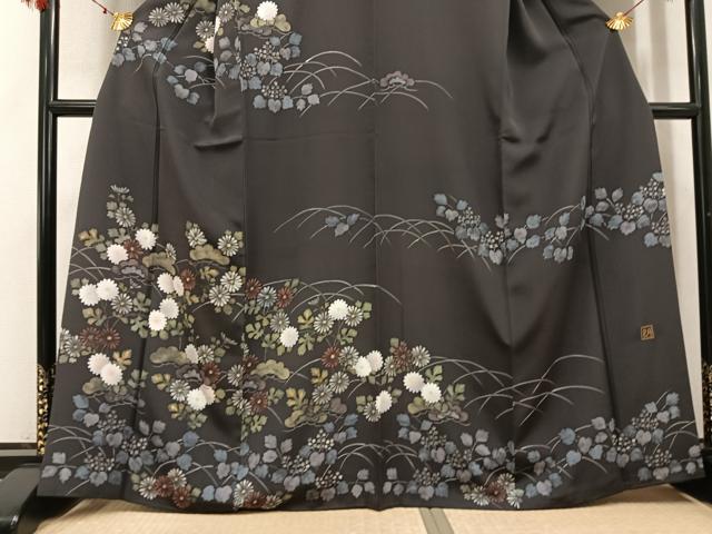 平和屋着物●金彩作家 堀陽一朗 訪問着 ろうけつ染 草花文 金彩 正絹 逸品 AABI6330ph
