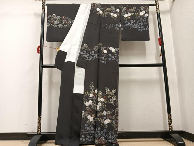 平和屋着物●金彩作家 堀陽一朗 訪問着 ろうけつ染 草花文 金彩 正絹 逸品 AABI6330ph