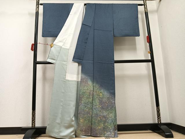 平和屋着物●訪問着 霞文 暈し染め 金銀彩 正絹 逸品 AABI6332ph