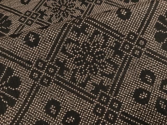 平和屋着物●本場大島紬 一元7マルキ 花菱文 正絹 逸品 AABI6335ph