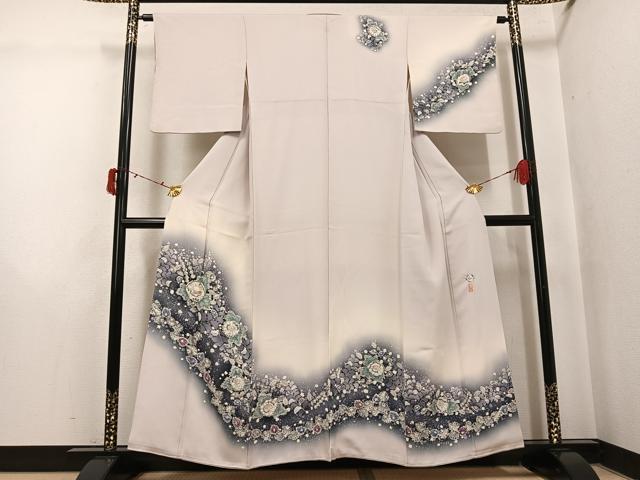 平和屋着物●越後十日町の一流染匠 桐屋・翠山工房 訪問着 辻が花 絞り 暈し染め 正絹 逸品 AABI6339ph