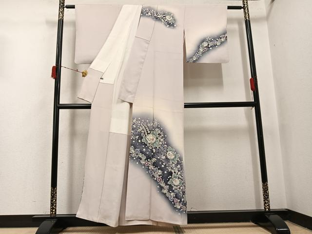 平和屋着物●越後十日町の一流染匠 桐屋・翠山工房 訪問着 辻が花 絞り 暈し染め 正絹 逸品 AABI6339ph