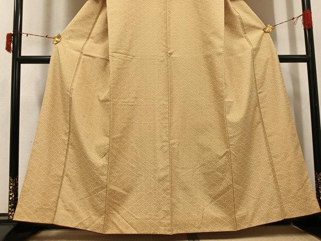 平和屋着物●上質な小紋 紬地 青海波 正絹 逸品 AABI6342ph