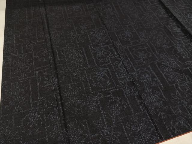 平和屋着物●結城紬 草花文 正絹 逸品 AABI6343ph