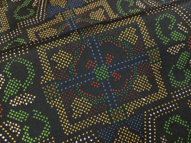 平和屋着物●本場大島紬 染大島 幾何学文様 正絹 逸品 AABI6344ph