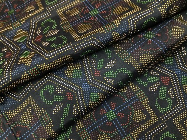 平和屋着物●本場大島紬 染大島 幾何学文様 正絹 逸品 AABI6344ph
