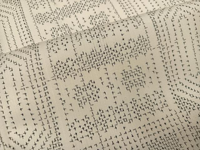 平和屋着物●本場大島紬 白大島 変わり市松文 正絹 逸品 AABI6346ph