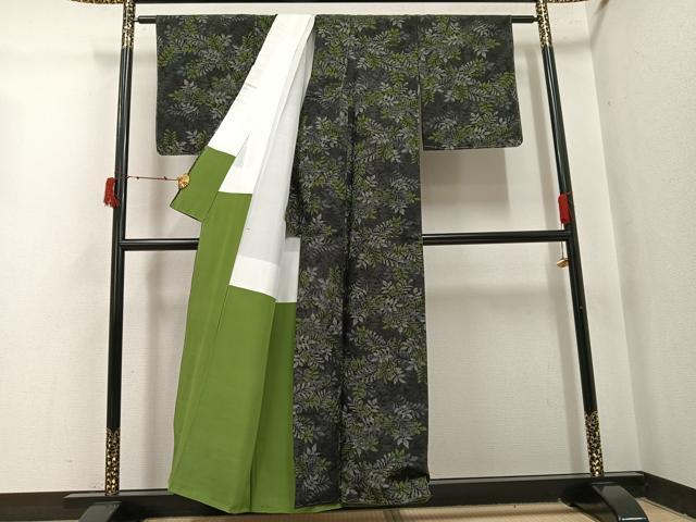 平和屋着物●上質な紬 草木文 正絹 逸品 未使用 AABI6347ph