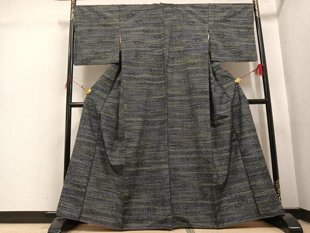 平和屋着物●上質な紬 楓文 正絹 逸品 未使用 AABI6349ph