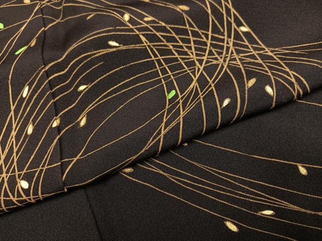 平和屋着物●訪問着 刺繍 草木文 赤墨色 金彩 正絹 逸品 未使用 AABI6353ph